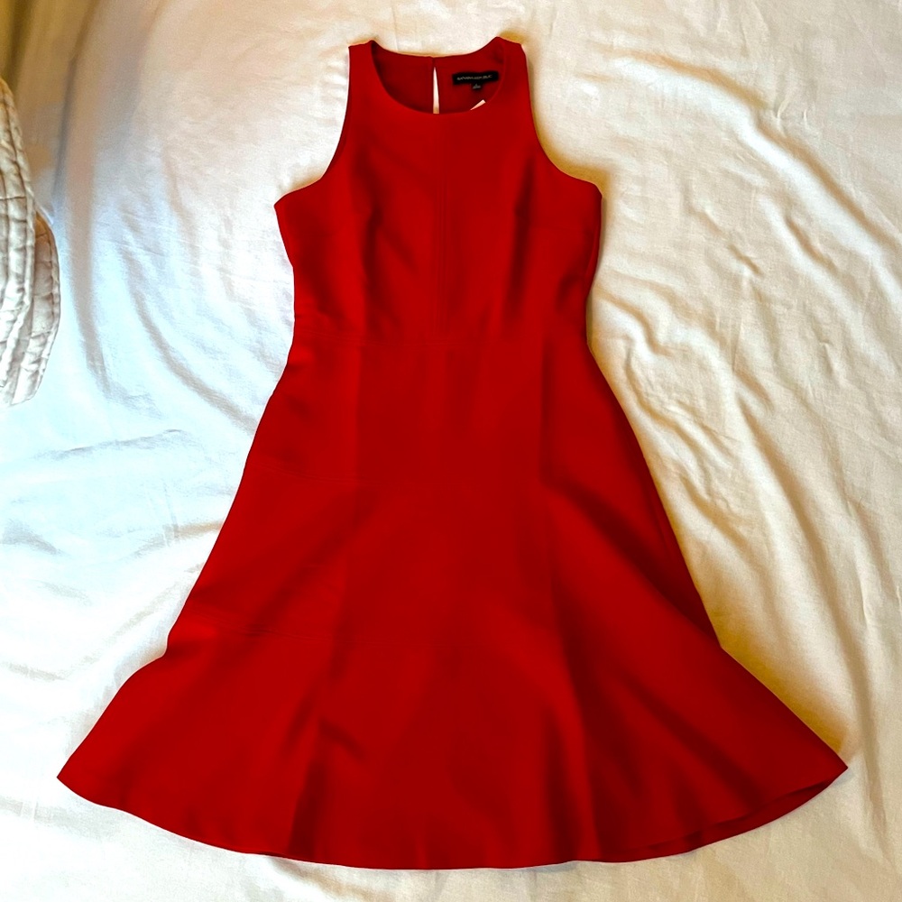 NWT Banana Republic Flare Dress Red, Sz 2
